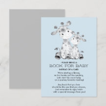 Giraffe Baby Shower Book for Baby Card