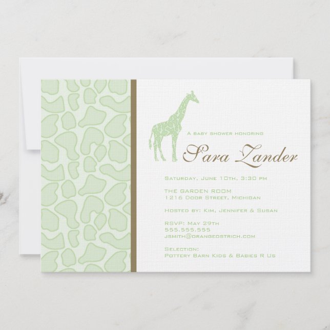 Giraffe Baby Shower Einladung (Vorderseite)