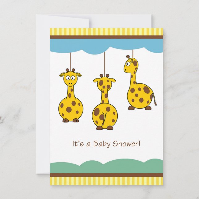 Giraffe Baby Shower Einladung (Rückseite)