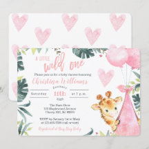 Giraffe Baby Shower Einladungen für ein Mädchen