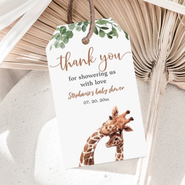 Giraffe Baby Shower Tag Geschenkanhänger (Von Creator hochgeladen)