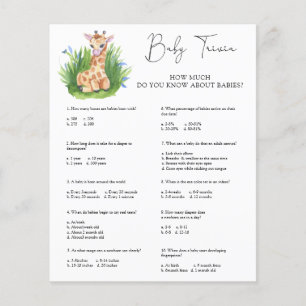 Giraffe Baby Trivia Baby Showspiel