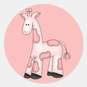 Giraffe Babyaufkleber Runder Aufkleber