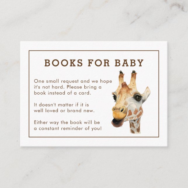 Giraffe Babydusche für Buchungsanfragen Beilage Ka Begleitkarte (Vorderseite)