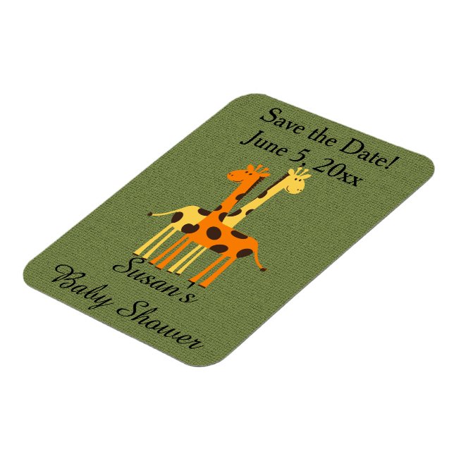 Giraffe Babydusche speichert die Datumsmagnete Magnet (Linke Seite)