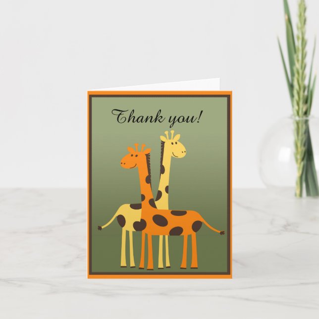 Giraffe Babydusche Vielen Dank Dankeskarte (Vorderseite)