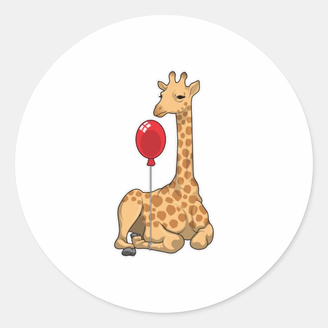 Giraffe Balloon Runder Aufkleber (Vorderseite)