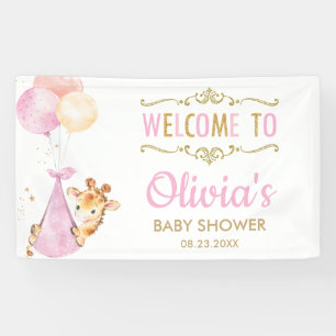 Giraffe Balloons Girl Baby Dusche Begrüßungsgrinse Banner