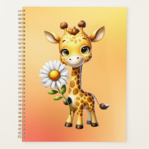 Giraffe bébé mignonne avec Fleur marguerite-88681