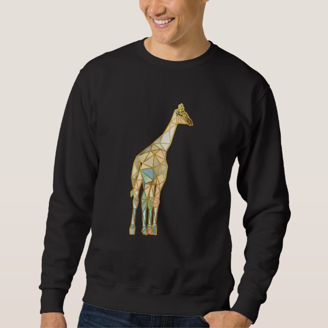 Giraffe Behind Geometric Lines Sweatshirt (Vorderseite)