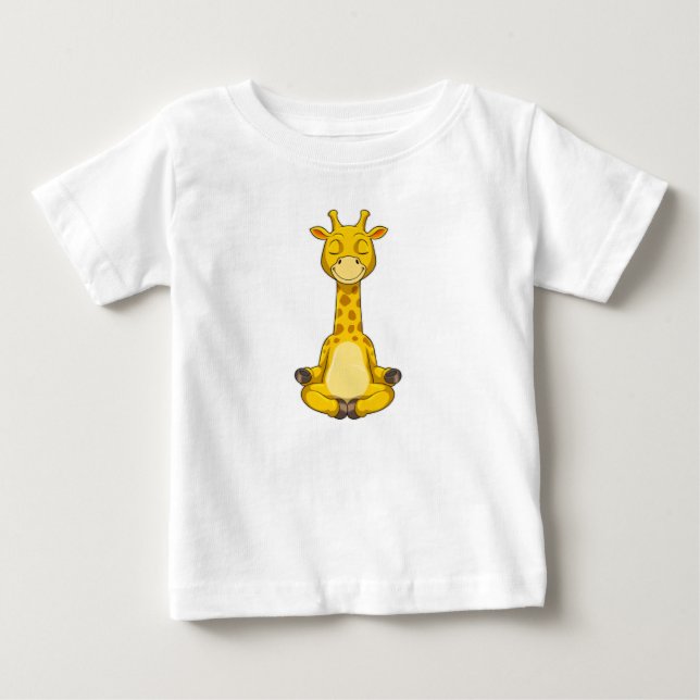 Giraffe bei der Yoga-Meditation Baby T-shirt (Vorderseite)