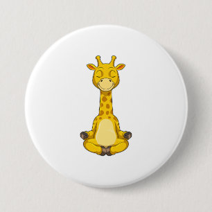 Giraffe bei der Yoga-Meditation Button