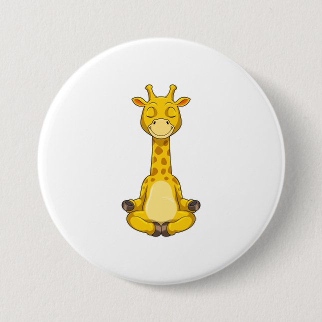 Giraffe bei der Yoga-Meditation Button (Vorderseite)