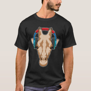 Giraffe bei Musik mit Headphone T-Shirt