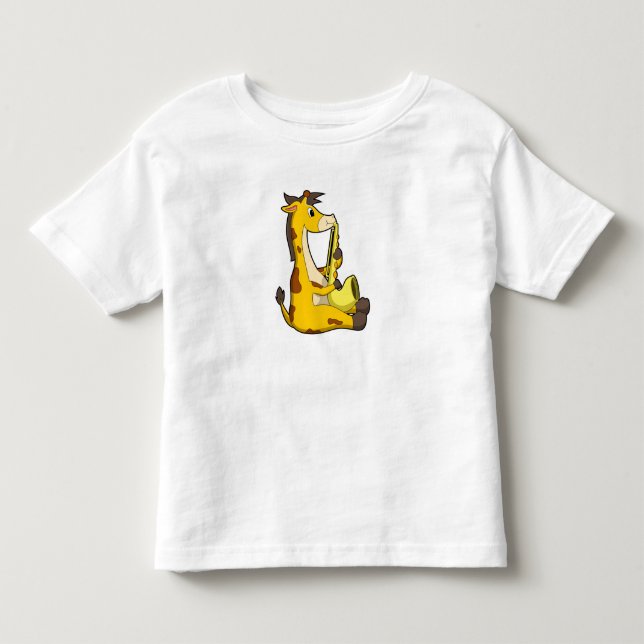 Giraffe bei Musik mit Saxophone.PNG Kleinkind T-shirt (Vorderseite)