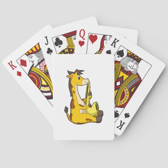 Giraffe bei Musik mit Saxophone.PNG Spielkarten (Rückseite)