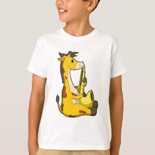 Giraffe bei Musik mit Saxophone.PNG T-Shirt