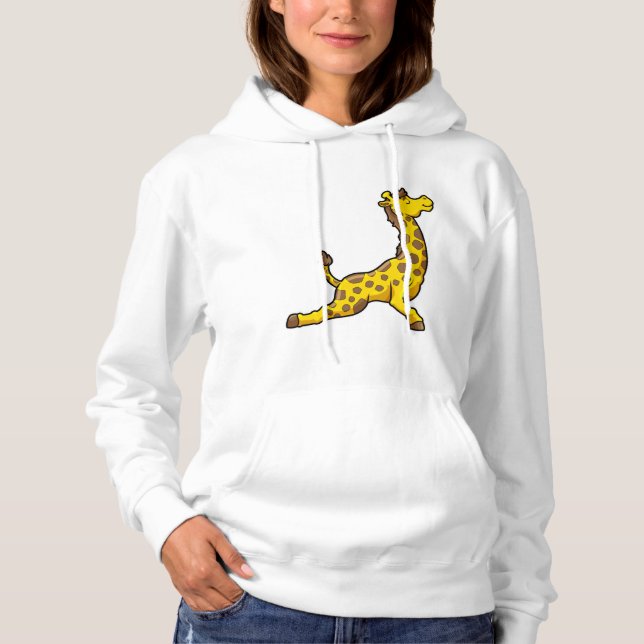 Giraffe bei Yoga Stretching Übungen Leg Hoodie (Vorderseite)