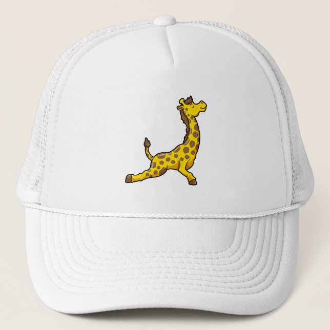 Giraffe bei Yoga Stretching Übungen Leg Truckerkappe (Vorderseite)