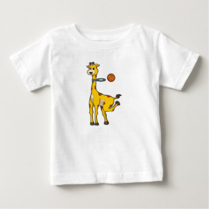 Giraffe beim Basketball mit Basketballkorb Baby T-shirt