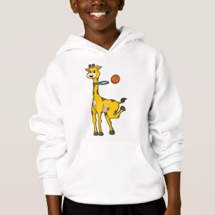 Giraffe beim Basketball mit Basketballkorb Hoodie