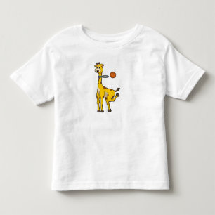 Giraffe beim Basketball mit Basketballkorb Kleinkind T-shirt