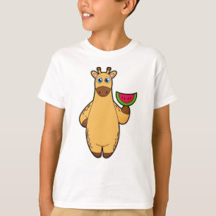 Giraffe beim Essen mit Watermelon T-Shirt
