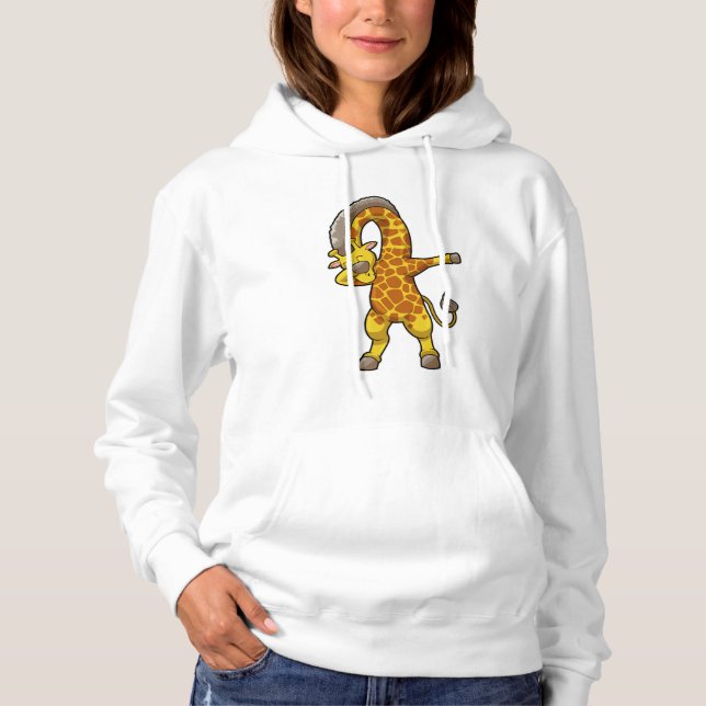 Giraffe beim Hip Hop Dance Dab Hoodie (Vorderseite)