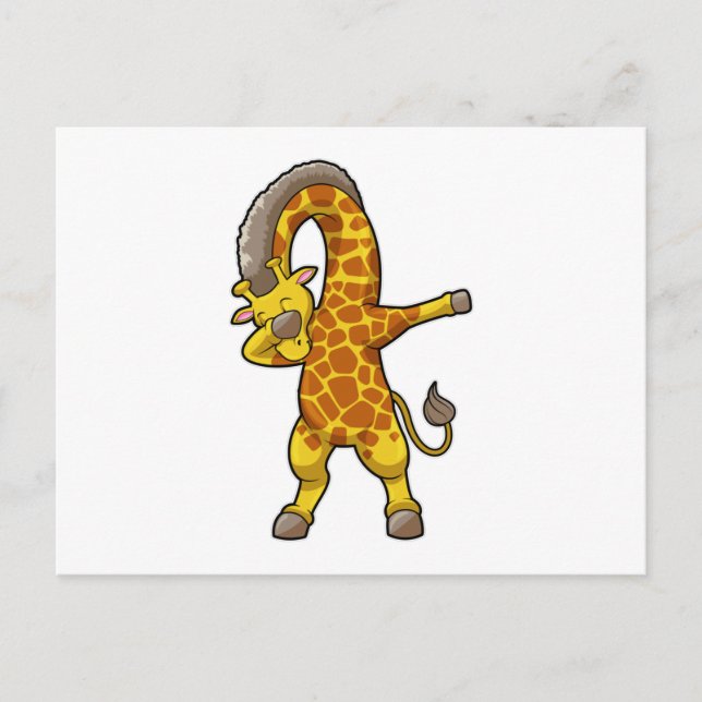 Giraffe beim Hip Hop Dance Dab Postkarte (Vorderseite)