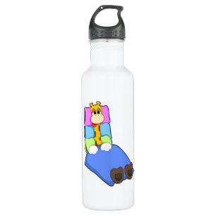 Giraffe beim Schlafen mit Blanket & Kissen Edelstahlflasche