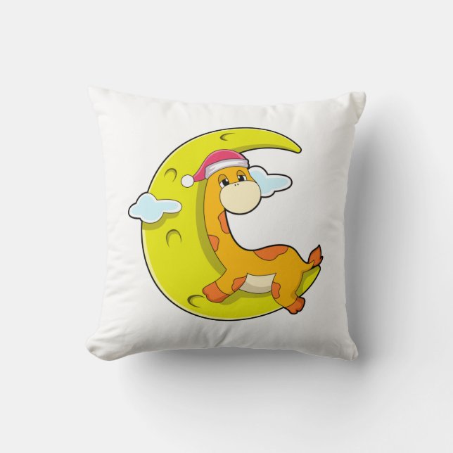 Giraffe beim Schlafen mit dem Mond Kissen (Vorderseite)
