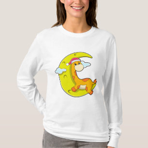 Giraffe beim Schlafen mit dem Mond T-Shirt