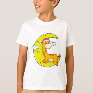 Giraffe beim Schlafen mit dem Mond T-Shirt