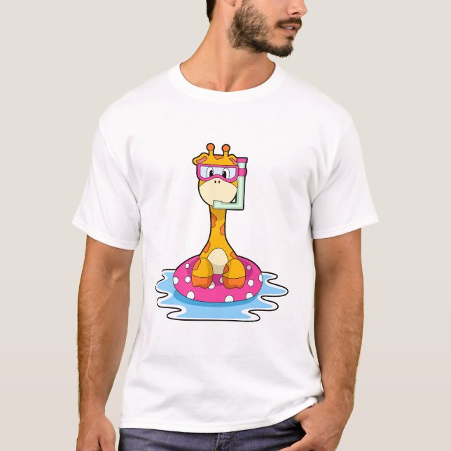 Giraffe beim Schnorcheln T-Shirt (Vorderseite)