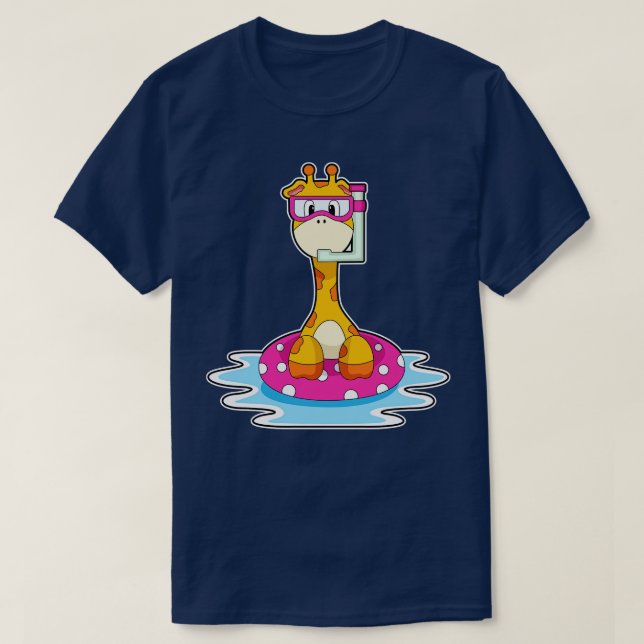 Giraffe beim Schnorcheln T-Shirt (Design vorne)