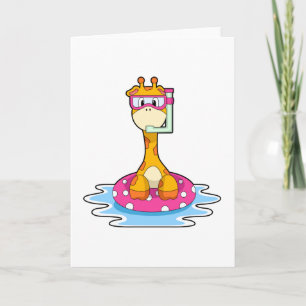 Giraffe beim Schwimmen mit Schnorchel Karte