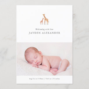 Giraffe Birth Announcement Ankündigung