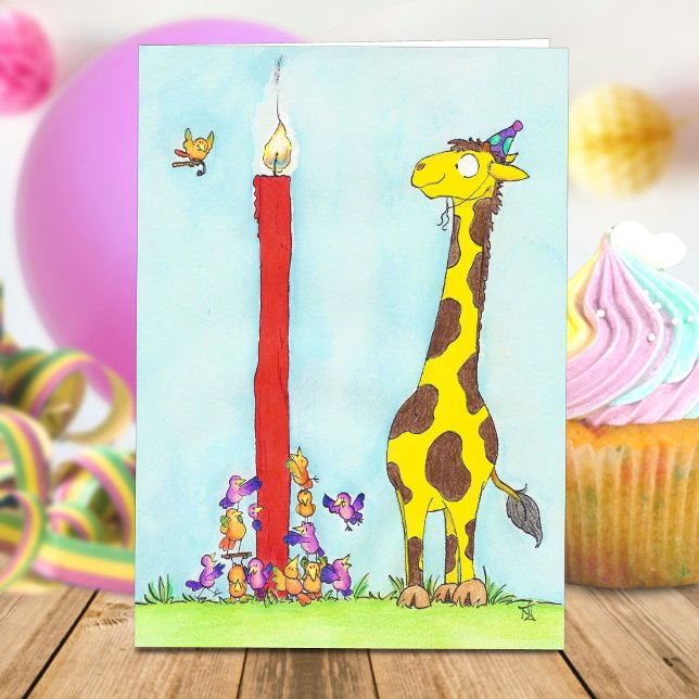 GIRAFFE BIRTHDAY Grußkarte von Nicole Janes Karte (Von Creator hochgeladen)