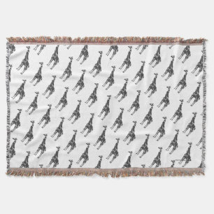Giraffe Black und Gray Silhoutte Decke