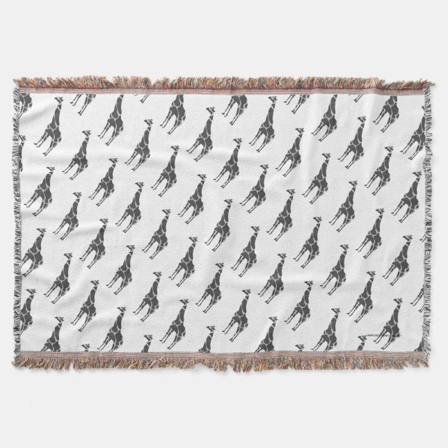 Giraffe Black und Gray Silhoutte Decke (Vorderseite)