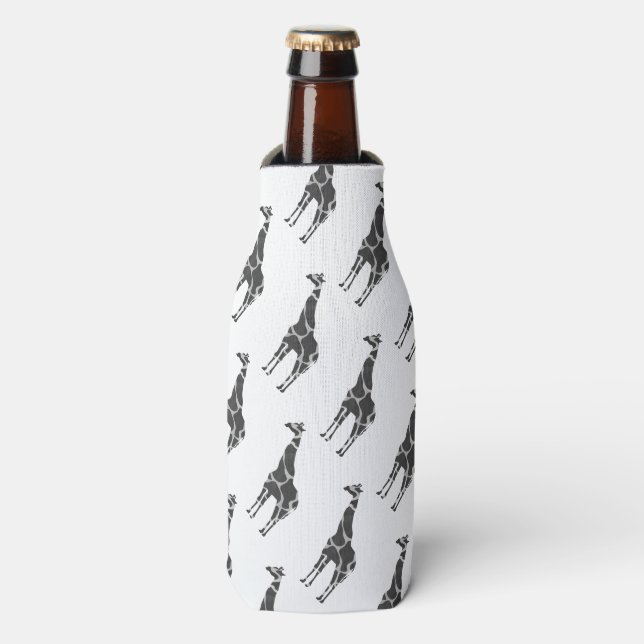 Giraffe Black und Gray Silhoutte Flaschenkühler (Flaschenvorderseite)