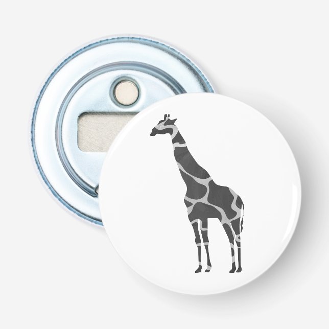 Giraffe Black und Gray Silhoutte Flaschenöffner (Vorderseite)