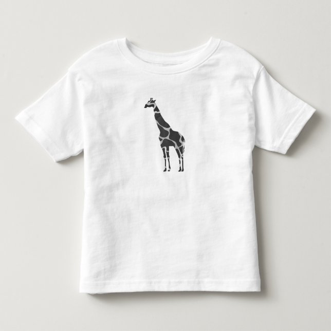 Giraffe Black und Gray Silhoutte Kleinkind T-shirt (Vorderseite)