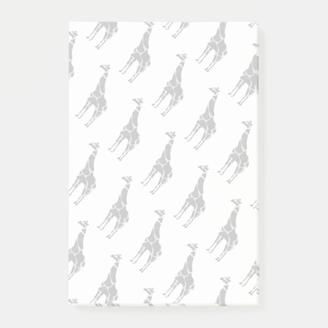 Giraffe Black und Gray Silhoutte Post-it Klebezettel (Vorderseite)