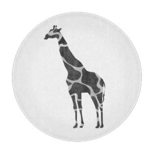 Giraffe Black und Gray Silhoutte Schneidebrett