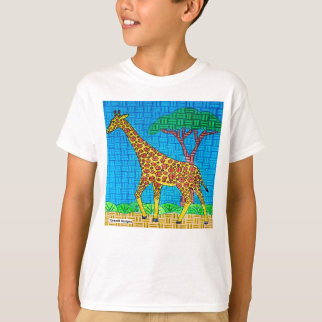 Giraffe (blanc) - T-shirt basique pour garçon (Devant)