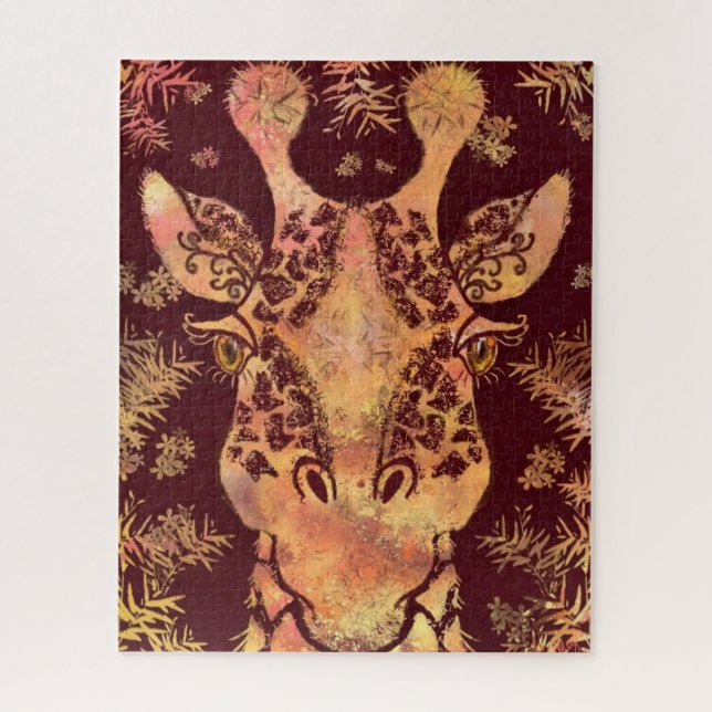 Giraffe Blickendes Puzzle - Malerei (Vertikal)