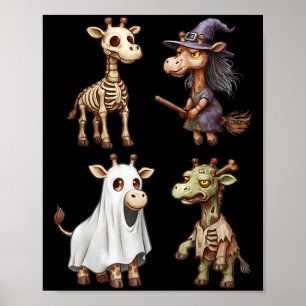 Giraffe Boo Zombie Hexenkostüm Frauen Poster