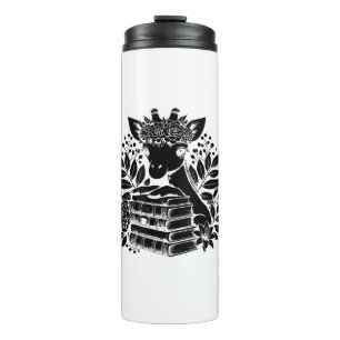 Giraffe Books Bookworm Library Book Reading Biblio Thermosbecher