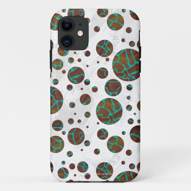 Giraffe, braun und Aquamarin Case-Mate iPhone Hülle (Rückseite)